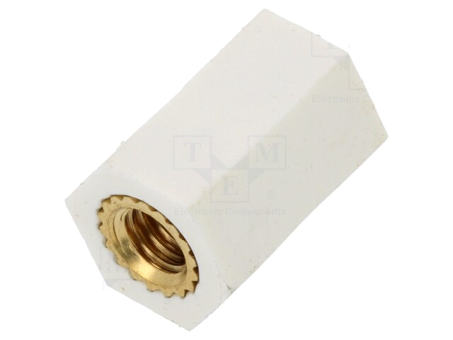 Isolatiebus; Int.schroefdraad: M5; L: 15mm; UL94V-2; Mat: polyamide Isolatiebus; Int.schroefdraad: M5; L: 15mm; UL94V-2; Mat: polyamide